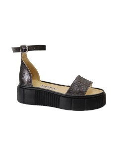 Sandale Dama Gri cu Platforma si Catarama, Piele Naturala 2