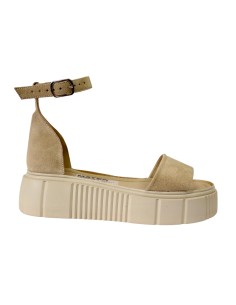 Sandale Dama Nude cu Platforma si Catarama, Piele Naturala