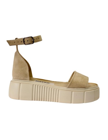 Sandale Dama Nude cu Platforma si Catarama, Piele Naturala