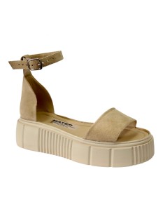 Sandale Dama Nude cu Platforma si Catarama, Piele Naturala 2