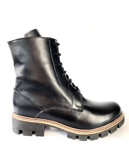 ghete dama din piele naturala negre imblanite mateo shoes