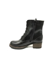 ghete dama cu toc, fermoar si siret din piele naturala negre imblanite mateo shoes 2