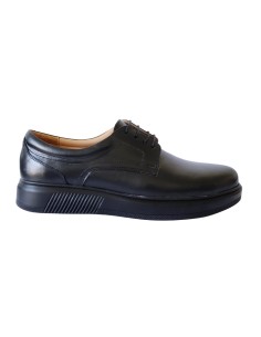 Pantofi Casual Negri Barbati cu Siret, Piele Naturala - Încălțăminte Românească
