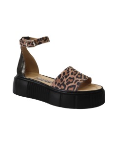 Sandale Animal Print, cu Platforma si Catarama, Piele Naturala 2