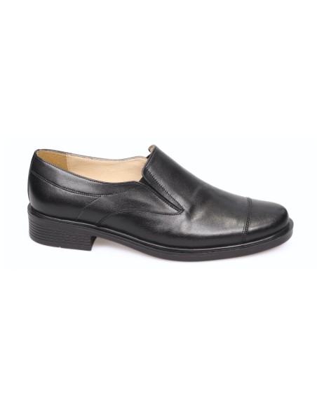Pantofi Barbati cu Elastic, Negri, Piele Naturala