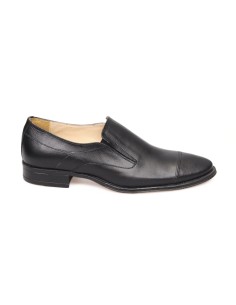 Pantofi cu Elastic pentru Barbati, Negri, Piele Naturala