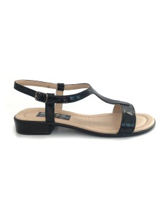 Sandale dama negre cu talpa joasa Himera, Piele Naturala