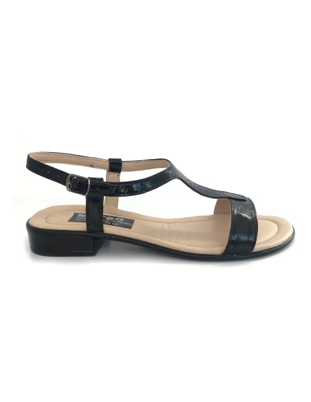 Sandale dama negre cu talpa joasa Himera, Piele Naturala