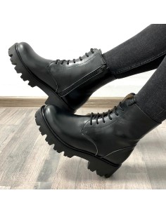 ghete dama din piele naturala negre imblanite mateo shoes 2