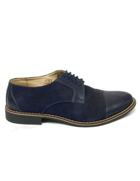 Pantofi casual barbati albastru velur piele intoarsa