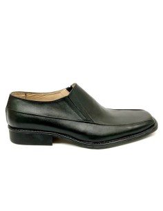 Pantofi barbati negri lati Eros cu Elastic 710N, Piele Naturala - Încălțăminte Românească
