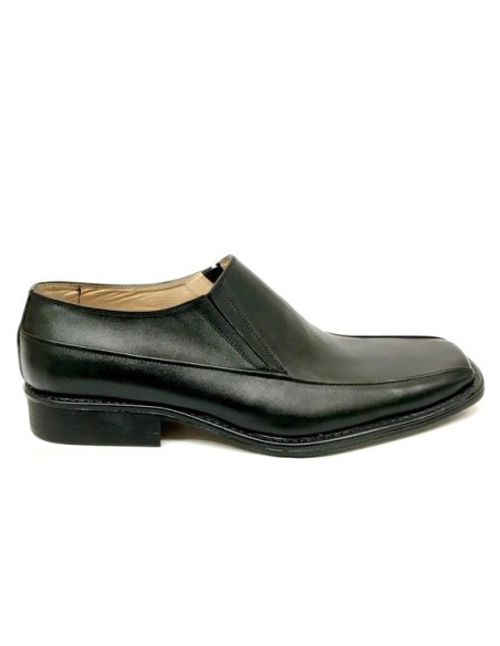 Pantofi barbati negri lati Eros cu Elastic 710N, Piele Naturala - Încălțăminte Românească