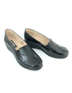 Pantofi dama lati casual cu elastic si talpa ortopedica din piele naturala cu insertii de lac 2