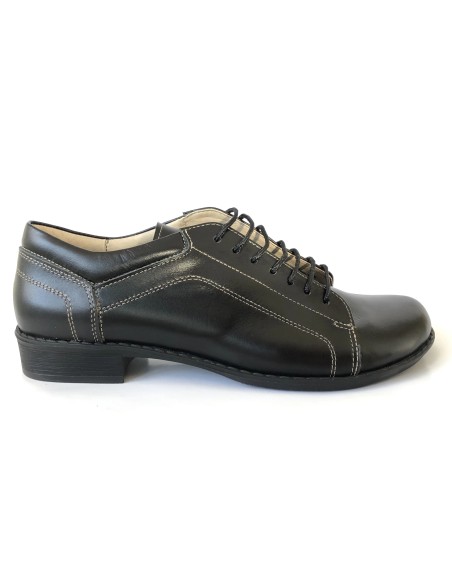 Pantofi dama lati casual cu siret din piele naturala cu lac