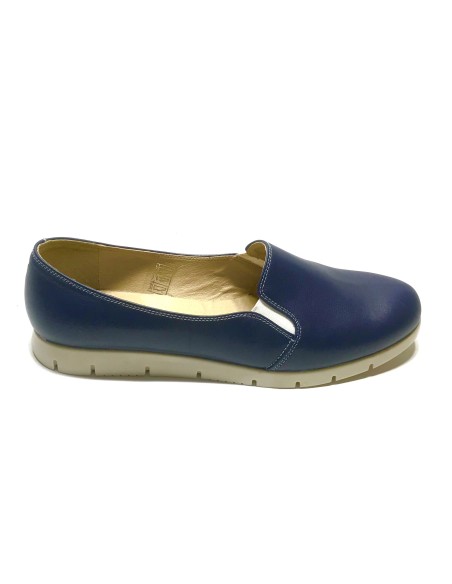 Pantofi dama sport casual cu elastic, albastri cu imprimeu colorat din piele naturala
