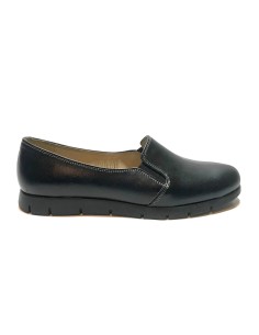 Pantofi dama sport casual cu elastic, negri din piele naturala