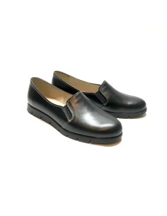 Pantofi dama sport casual cu elastic, negri din piele naturala 2