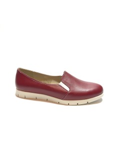 Pantofi dama sport casual cu elastic, rosii din piele naturala
