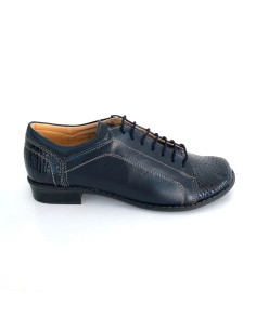 Pantofi casual albastrii cu lac si cu siret fabricati in Romania
