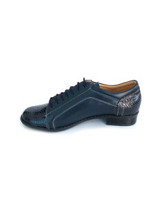 Pantofi casual albastrii cu lac si cu siret fabricati in Romania 2