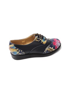 Pantofi albastri cu imprimeu multicolor pentru femei 2