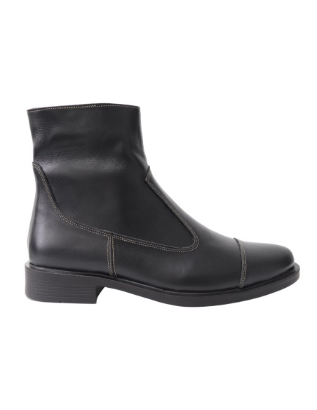 Ghete barbati negre elegante cu fermoar 13N, Piele Naturala