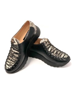 Pantofi dama sport negri cu siret din piele naturala Mateo Shoes 2