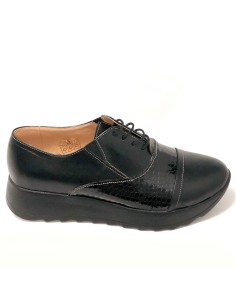 Pantofi dama sport negri cu lac Maia03, Piele Naturala - Încălțăminte Românească 2