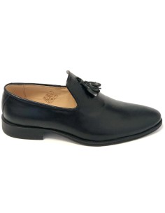 Loaferi Barbati Negri din piele naturala cu ciucuri. Loaferi Eleganti 2