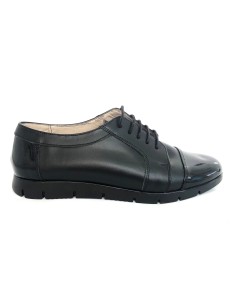 Pantofi dama casual negri cu lac si siret