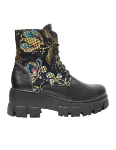 Ghete dama negre cu imprimeu multicolor