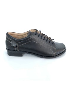 Pantofi dama lati casual cu siret din piele naturala cu lac