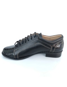 Pantofi dama lati casual cu siret din piele naturala cu lac 2