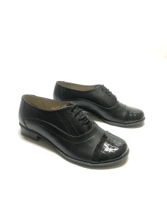 Pantofi dama lati casual cu siret si lac din piele naturala Mateo Shoes 2
