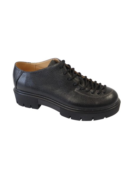 Pantofi cu talpa groasa negri din piele naturala Diana, Mateo Shoes
