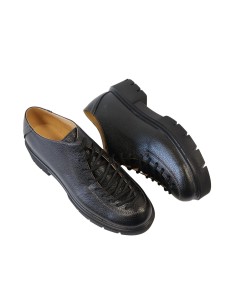 Pantofi cu talpa groasa negri din piele naturala Diana, Mateo Shoes 2