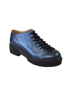 Pantofi cu talpa groasa albastri din piele naturala Diana, Mateo Shoes