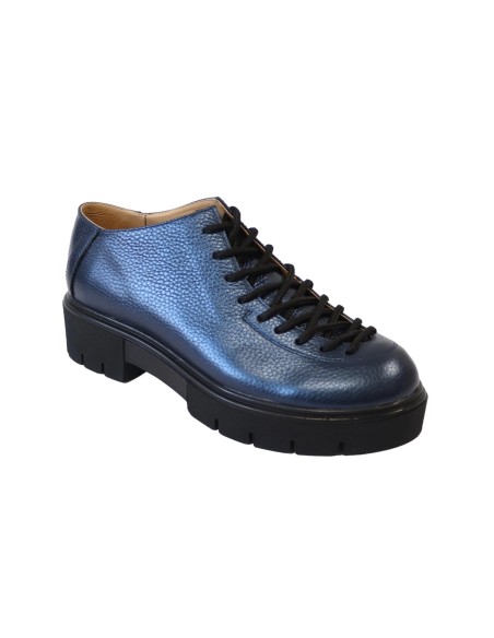 Pantofi cu talpa groasa albastri din piele naturala Diana, Mateo Shoes