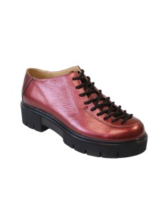 Pantofi cu talpa groasa rosii din piele naturala Diana, Mateo Shoes - Încălțăminte Românească