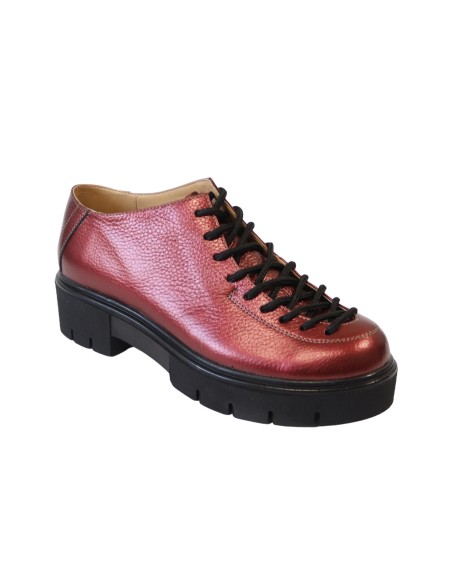 Pantofi cu talpa groasa rosii din piele naturala Diana, Mateo Shoes - Încălțăminte Românească