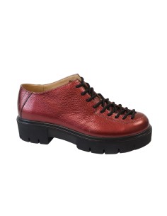 Pantofi cu talpa groasa rosii din piele naturala Diana, Mateo Shoes - Încălțăminte Românească 2
