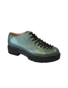 Pantofi cu talpa groasa verzi din piele naturala Diana, Mateo Shoes