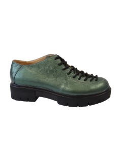 Pantofi cu talpa groasa verzi din piele naturala Diana, Mateo Shoes 2